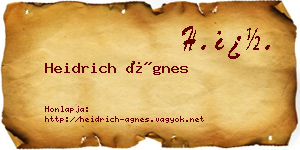 Heidrich Ágnes névjegykártya
