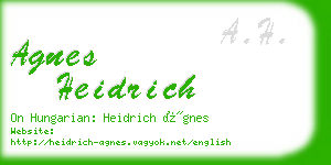 agnes heidrich business card